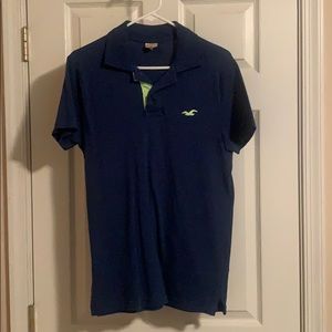 Hollister Men’s Polo Size Blue and Lime Green